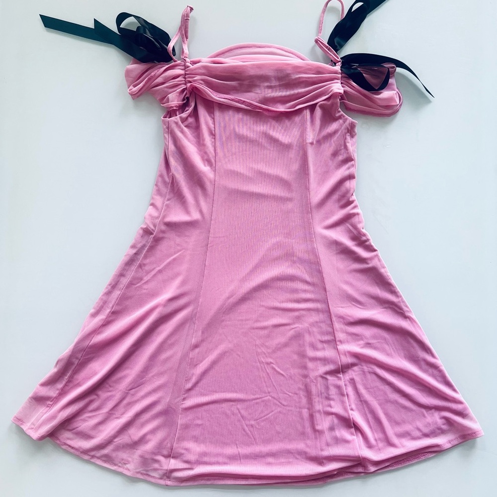 Urban Outfitters Kimchi Blue Allison Mesh Mini Dress size M in pink - Picture 6 of 9